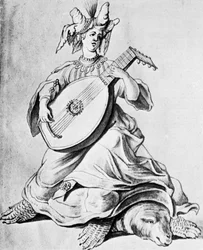 Eine Frau spielt ein Saiteninstrument, frühes 17. Jahrhundert, 1926