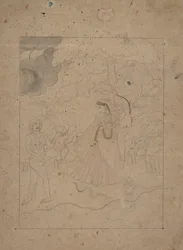 Abhisarika Nayika Heldin trotzt der Nacht