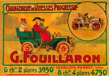 Werbung für Fouillaron-Autos, um 1900er