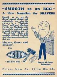 Werbung für den Wardonia-Rasierer, 1936
