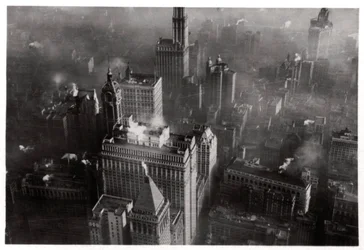 Luftaufnahme von Manhattan, New York City, USA, von einem Zeppelin, 1928-1933