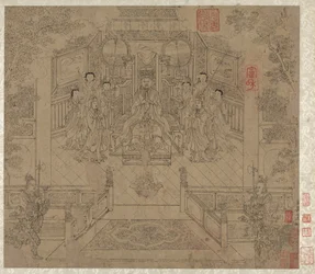 Album mit daoistischen und buddhistischen Themen: Prozession der daoistischen Gottheiten: Blatt 1, 1200er Jahre