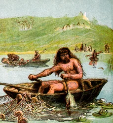 Ein alter Brite in seinem Boot, um 1850