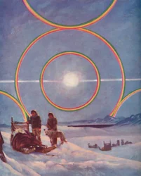 Ein ehrfurchtgebietendes Schauspiel von Sonnenhalos, 1935