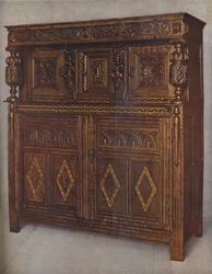 Eichenhofschrank aus der Regierungszeit von James I, um 1615, 1936