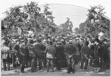 Ein Vortrag im Freien, Hyde Park, London, um 1900 1901