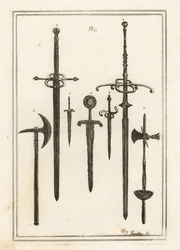 Antikes Zweihandschwert, Dolch, Schwert und Dolch der Ritter von St.