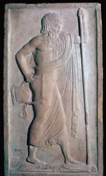 Archaisches römisches Relief von Apollo