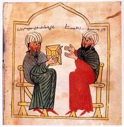 Armenische Evangelien: Porträt des Stifters des Manuskripts und seines Sohnes