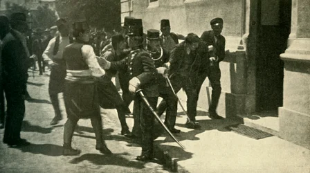 Verhaftung von Gavrilo Princip...Sarajevo, 28. Juni 1914, um 1920