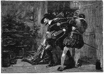 Verhaftung von Guy Fawkes in den Kellern des Parlaments, 1605 19. Jahrhundert