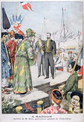Ankunft in Saigon von Paul Beau, Generalgouverneur von Indochina, 1902
