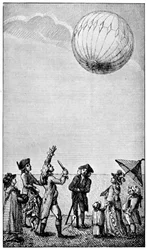 Aufstieg eines Montgolfière-Ballons