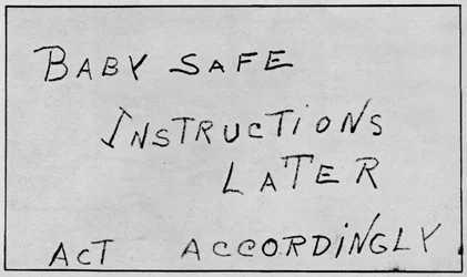 Baby Safe Instructions Later Act Accordingly, 1932, 1938