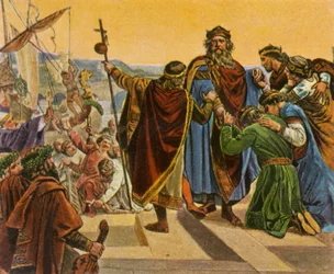 Barbarossa verabschiedet sich, als er zu seinem Kreuzzug aufbricht, 1189, 1936