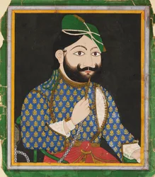 Bärtiger Mann mit grünem Turban, 19. Jahrhundert