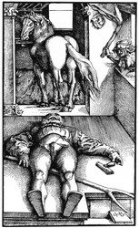 Verhexter Bräutigam, schlafender Bräutigam und eine Zauberin, 1544