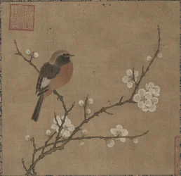 Vogel auf einem blühenden Zweig, 1100er