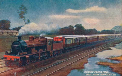 Bombay-Poona-Post, Great Indian Peninsula Railway, um 1900