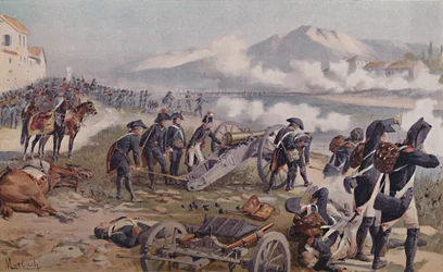 Bonaparte zielt mit der Kanone in Lodi, 1796, 1896