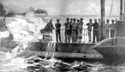 Britisches U-Boot E-13 in der Ostsee zur Unterstützung der Russen, Erster Weltkrieg, 1915