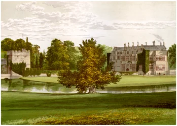 Broughton Castle, Oxfordshire, Heim von Lord Saye und Sele, ca. 1880