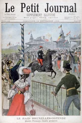 Pferderennen von Brüssel nach Ostende, 1902