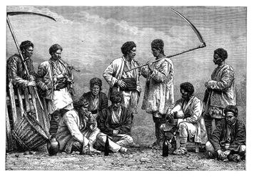 Bulgarische Bauern, um 1890