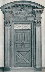 Geschnitztes Holztür, frühes achtzehntes Jahrhundert, 1909