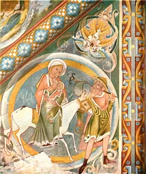 Deckendekoration in der Kapelle Saint-Julien, Le Petit-Quevilly, Normandie, Frankreich, 1928