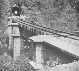 Zentralbahn von Brasilien: Tunnelbau durch die Serra do Mar, 1914