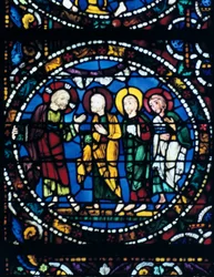 Zentrum des Thabor, Buntglas, Kathedrale von Chartres, Frankreich, 1194-1260