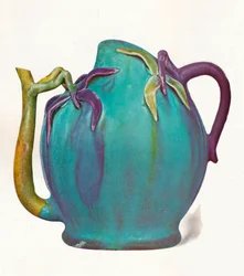 Chinesischer Weinkrug mit farbigen Glasuren, um 1680