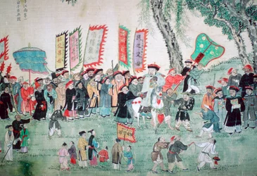 Chinesische Malerei aus einer Serie über Chao Hsia