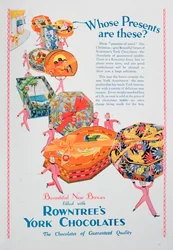 Weihnachtswerbung für Rowntrees York Chocolates, 1928