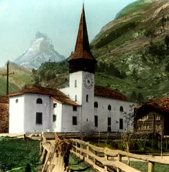 Kirche und Matterhorn, Zermatt, Schweiz