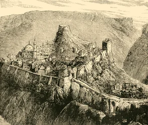 Zitadelle und Palast der alten Könige von Bulgarien in Tirnova, 1890