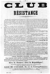 Club de la Resistance, aus französischen politischen Plakaten der Pariser Kommune