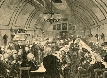 Cogers Hall, nach einem alten Druck, 1897