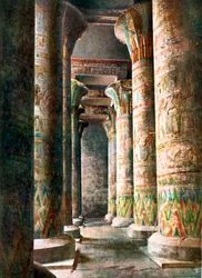 Säulen, Tempel des Horus, Edfu, Ägypten, 20. Jahrhundert
