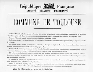 Commune von Toulouse, aus Französische politische Plakate der Pariser Kommune