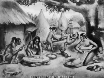 Zubereitung von Casabe, 1920er Jahre