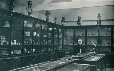 Eckansicht des Wedgwood-Museums an den alten Werken in Etruria, Staffordshire, ca. 1908