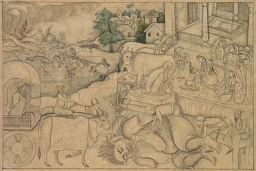 Einäscherung der Dämonin Putana, aus einer Krishna-Lila, um 1790