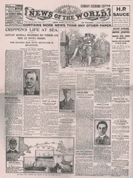 Crippens Leben auf See, Titelseite der News of the World, 31. Juli 1910