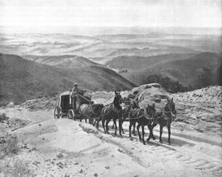 Überquerung des San Marcos Pass, Kalifornien, USA, um 1900