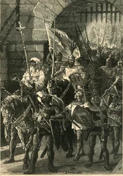 Kreuzfahrer auf dem Marsch, ca. 12. Jahrhundert, 1890
