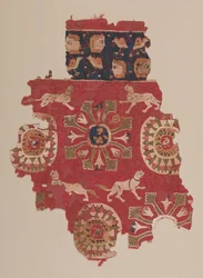 Vorhangfragment mit Panthern, 500er Jahre