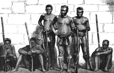 Dabulamanzi, einer der Zulu-Anführer bei Isandhlwana und Ghingilovo, um 1880