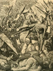 Tod von Harold in der Schlacht von Hastings, 1873
